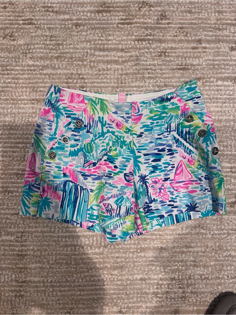 Lilly Pulitzer Tropical Print Shorts in Pink, Blue, Green